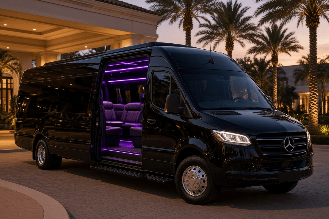 14-passenger limo Sprinter exterior