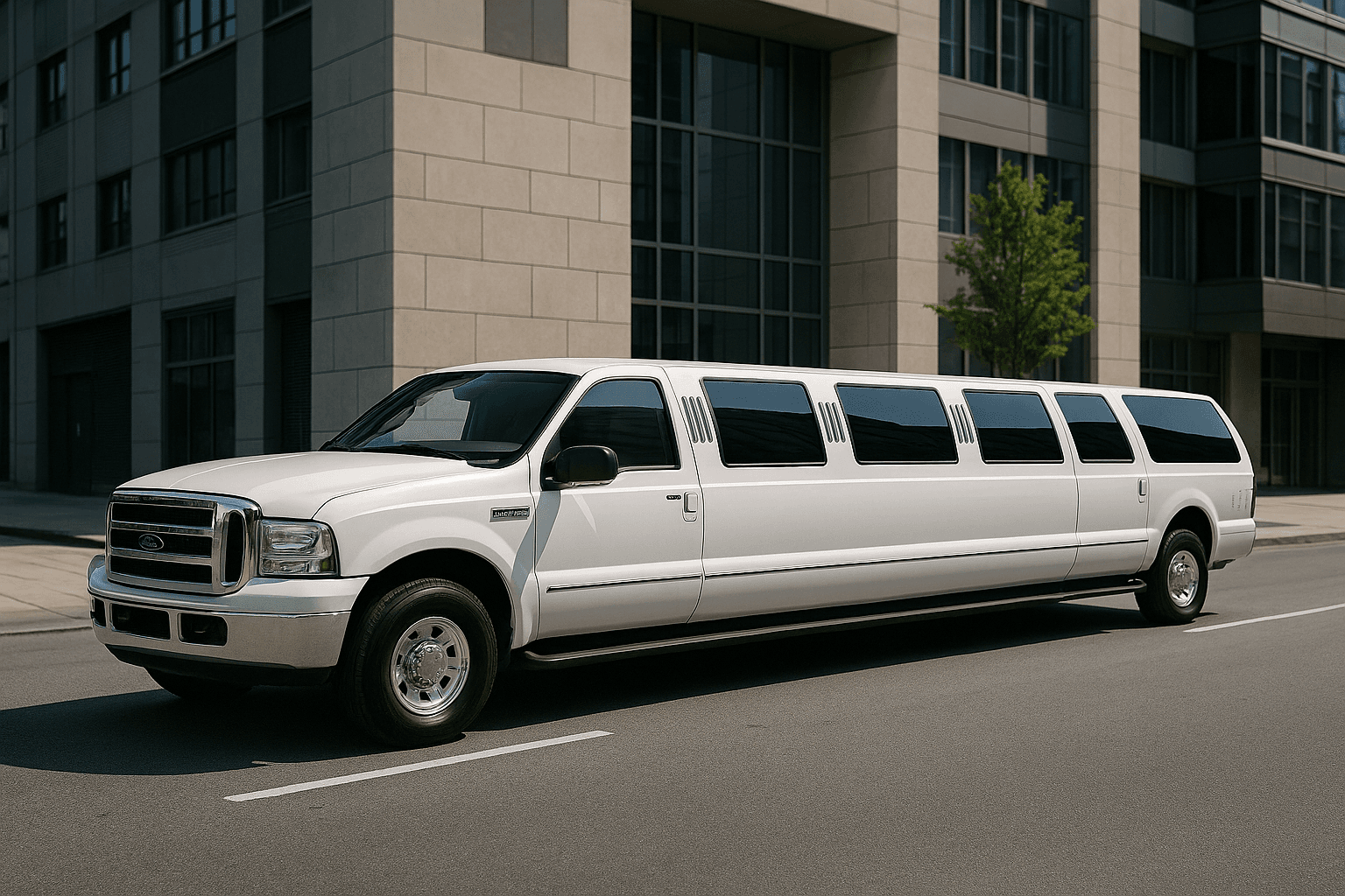 16-passenger stretch limousine exterior