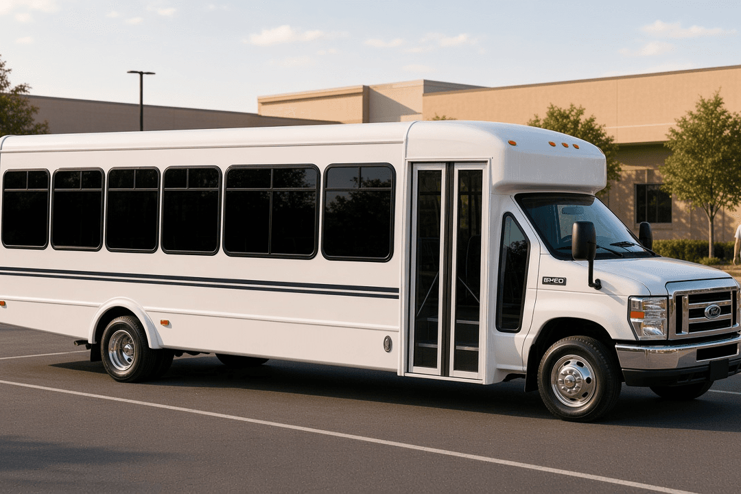 20-passenger shuttle-style coach bus exterior