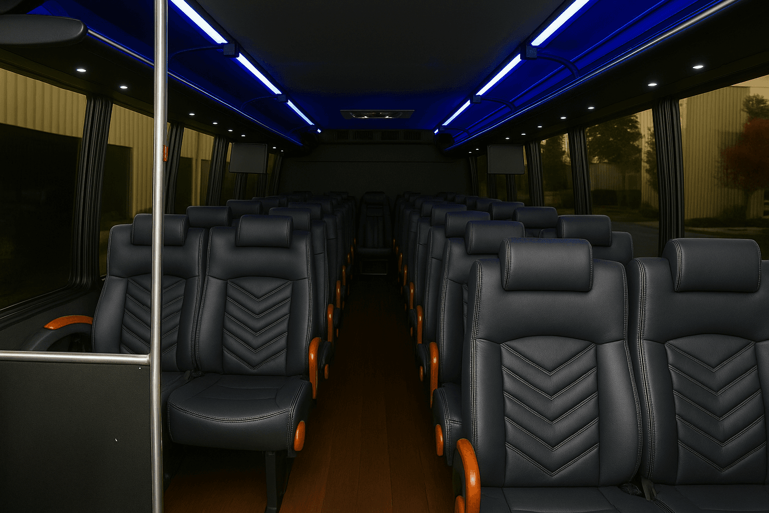30-Passenger Coach Bus interior view