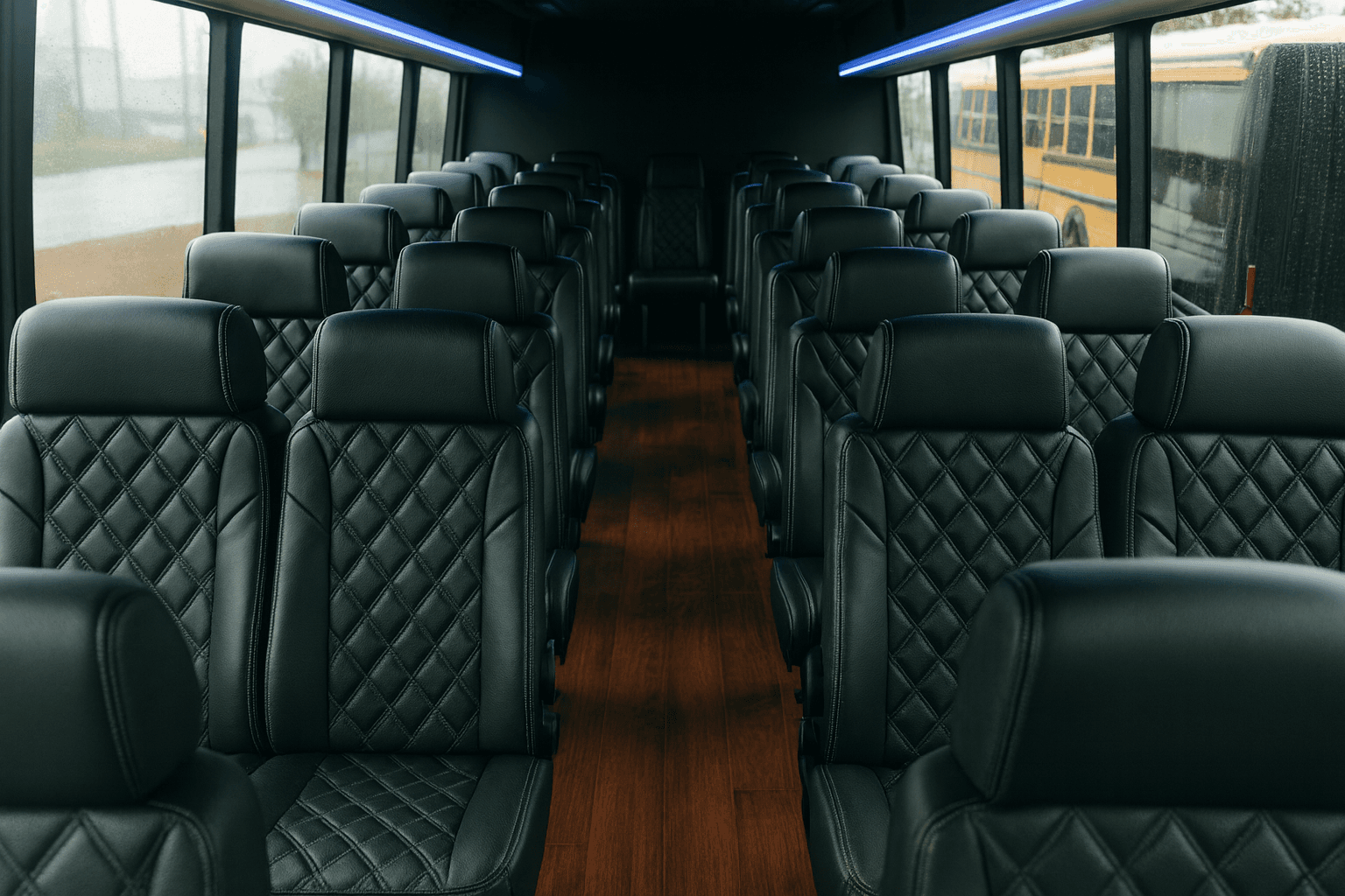 32-Passenger Coach Bus interior view