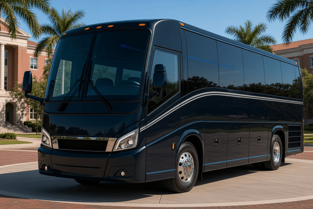 42-passenger shuttle-style coach bus exterior