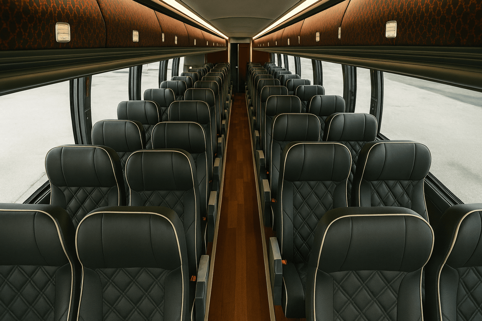56-Passenger Coach Bus interior view