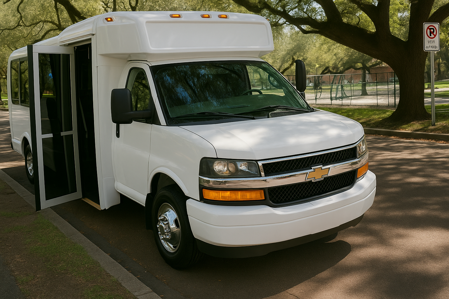 Party bus exterior arriving for a Phoenix pickup